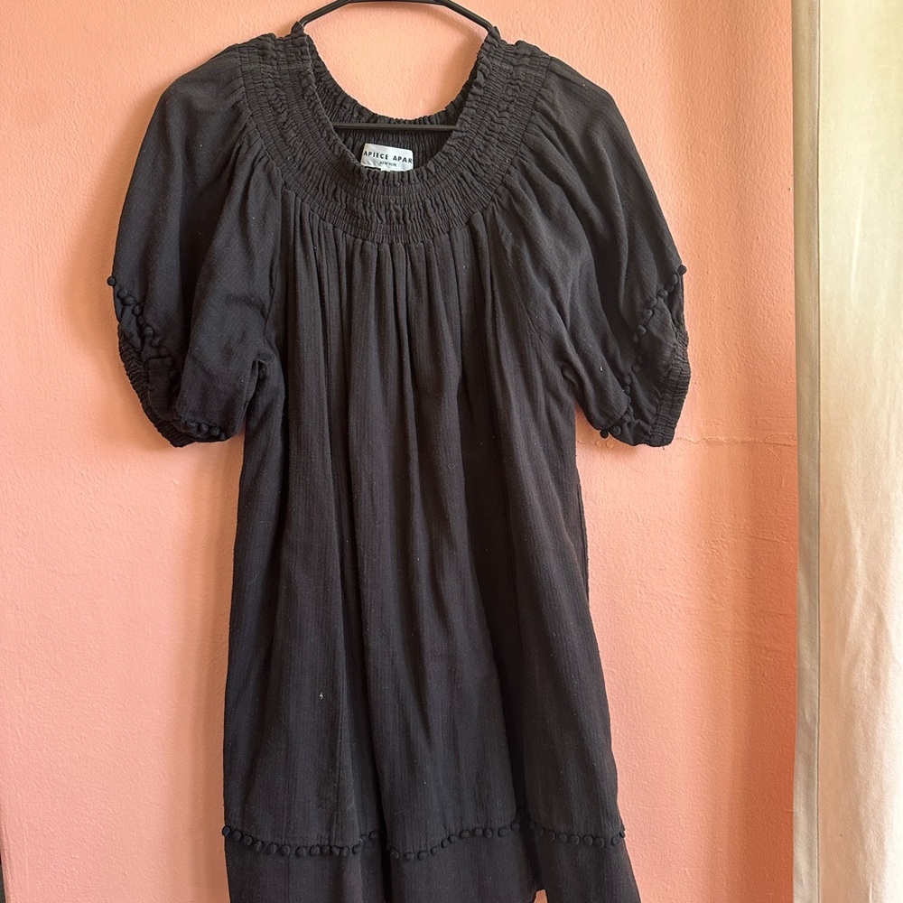 Apiece Apart Black Short Sleeve mini Dress